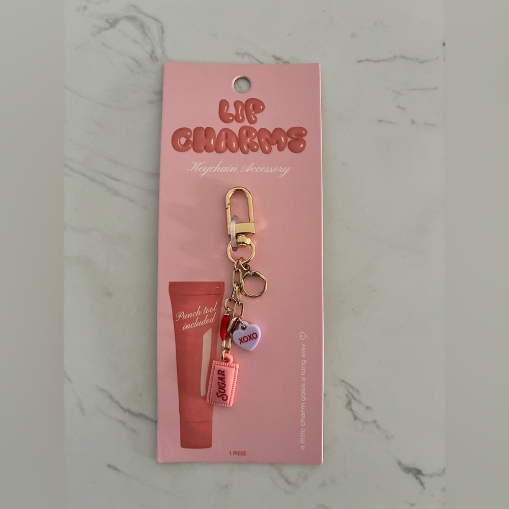 Lip Charms Keychain Accessory – “Sugar” & XOXO Heart – NEW